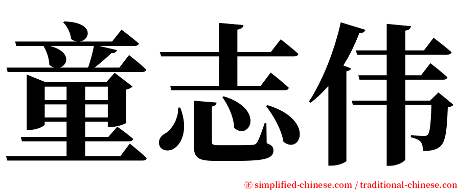 童志伟 serif font