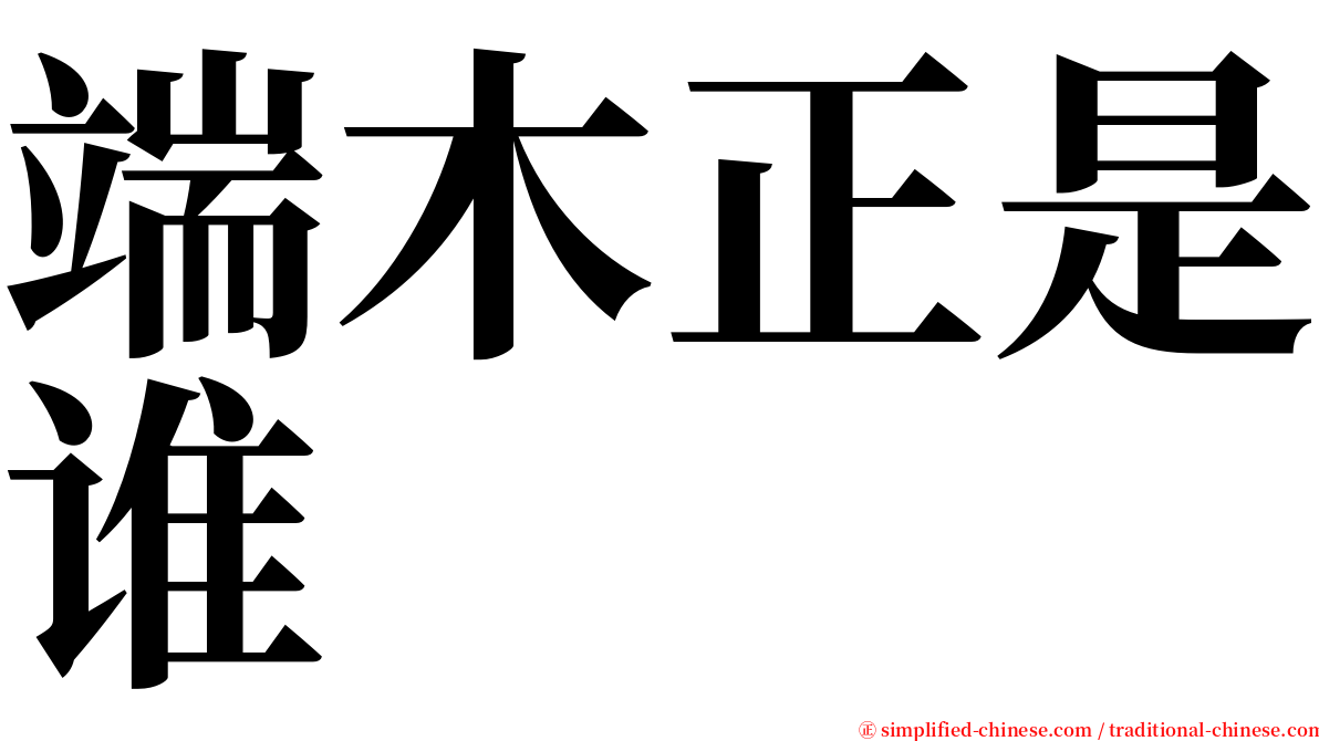 端木正是谁 serif font