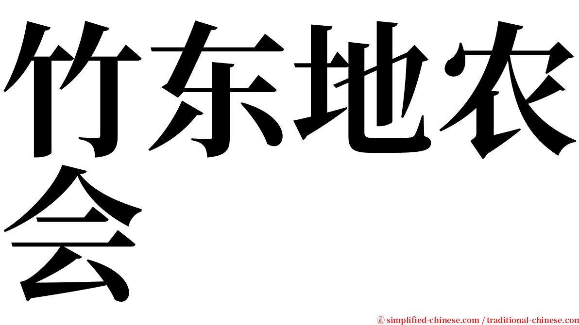 竹东地农会 serif font