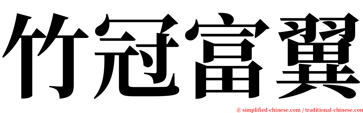 竹冠富翼 serif font