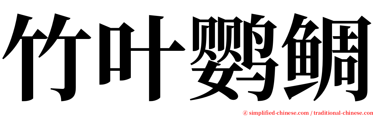 竹叶鹦鲷 serif font