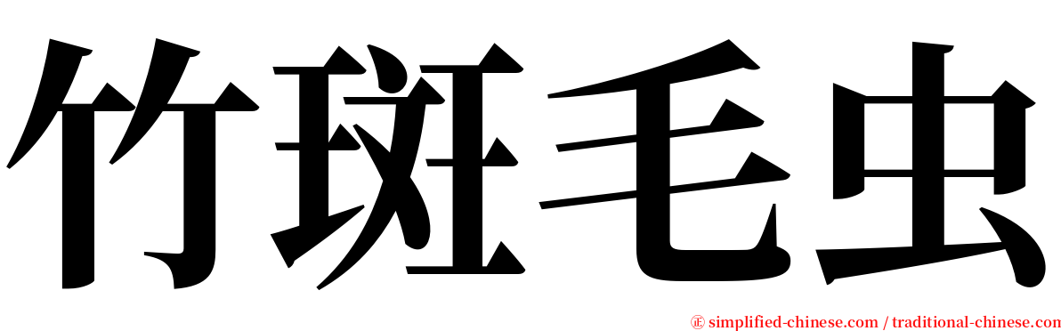 竹斑毛虫 serif font