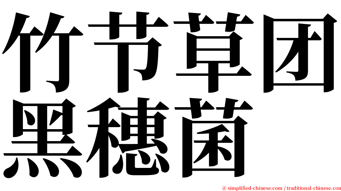 竹节草团黑穗菌 serif font