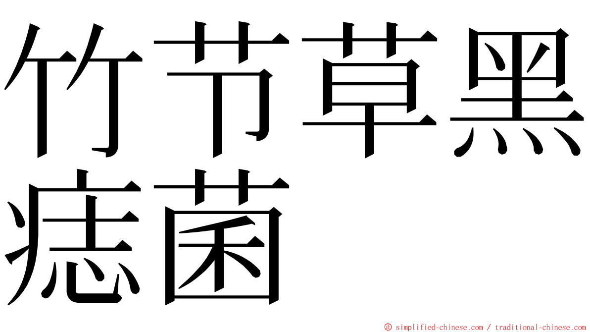 竹节草黑痣菌 ming font