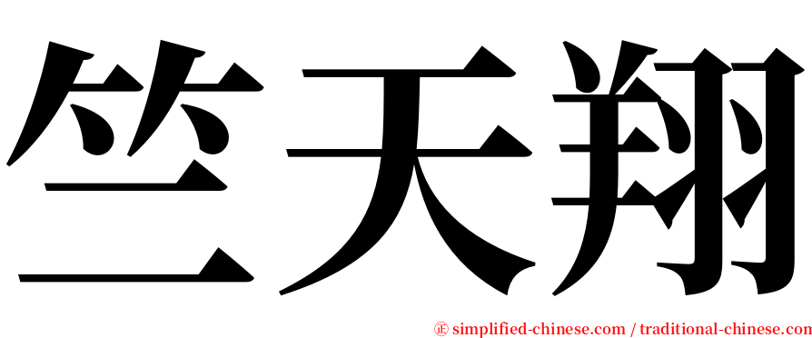 竺天翔 serif font