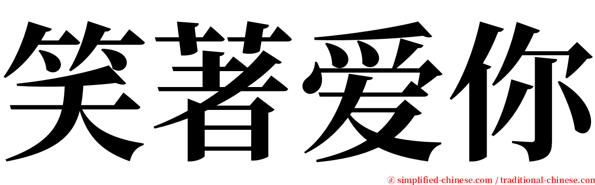 笑著爱你 serif font