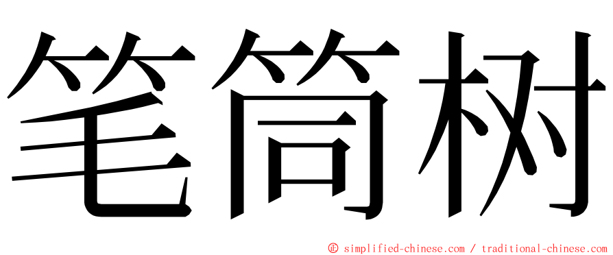 笔筒树 ming font