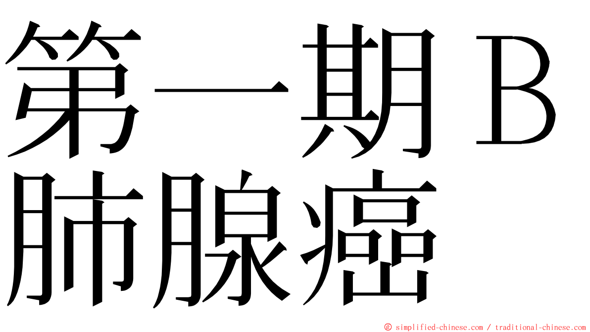 第一期Ｂ肺腺癌 ming font