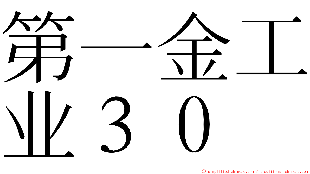第一金工业３０ ming font