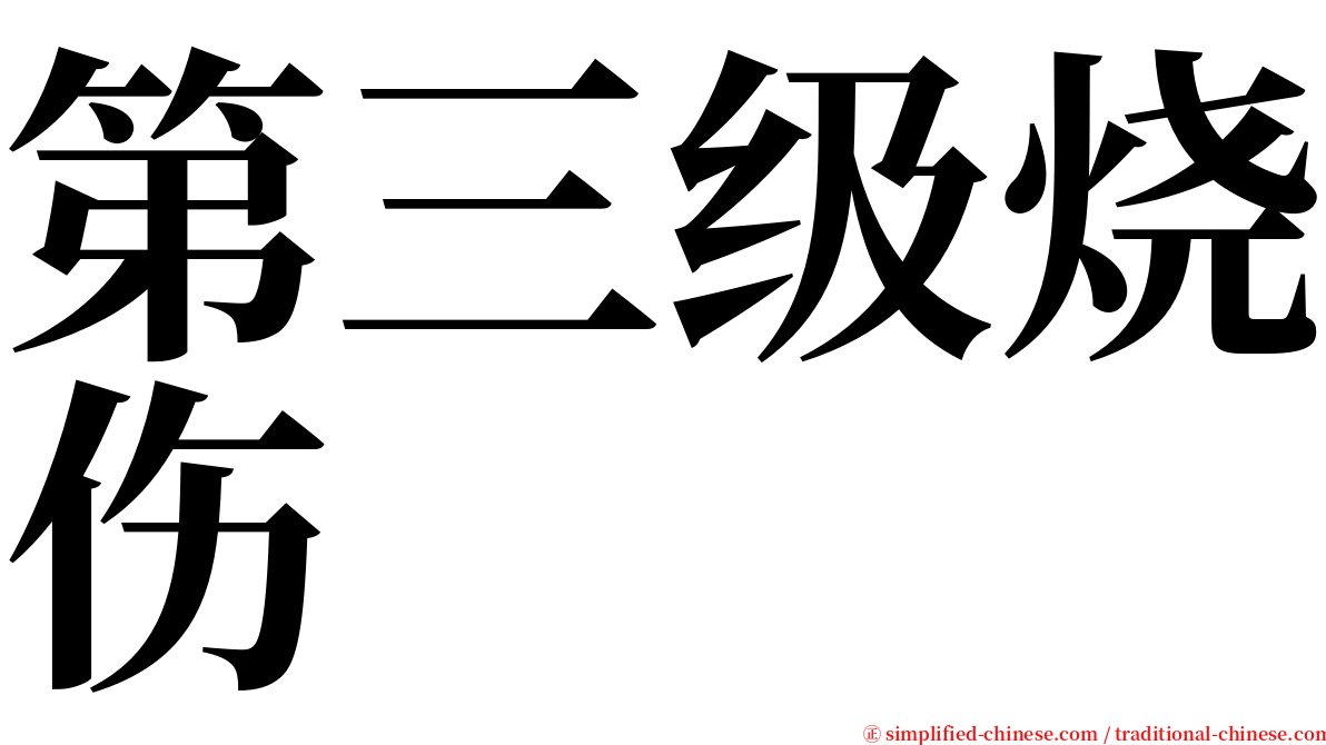 第三级烧伤 serif font