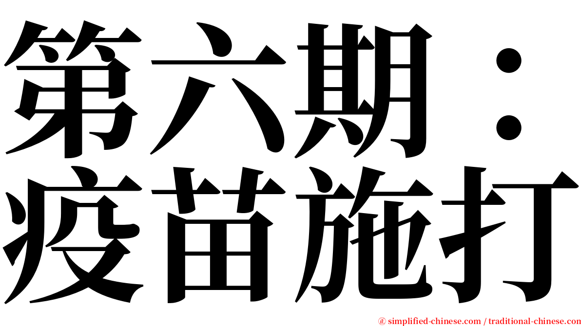 第六期：疫苗施打 serif font