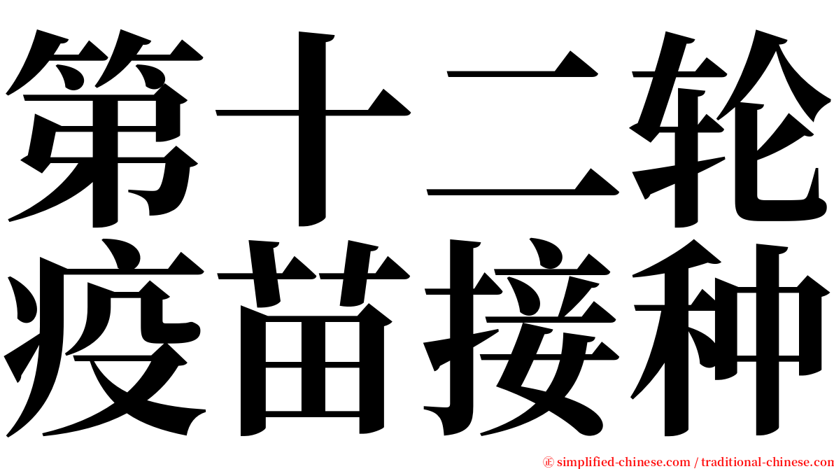 第十二轮疫苗接种 serif font