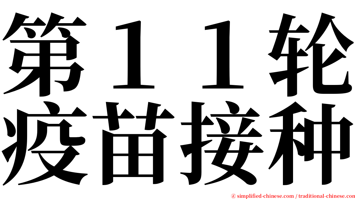 第１１轮疫苗接种 serif font