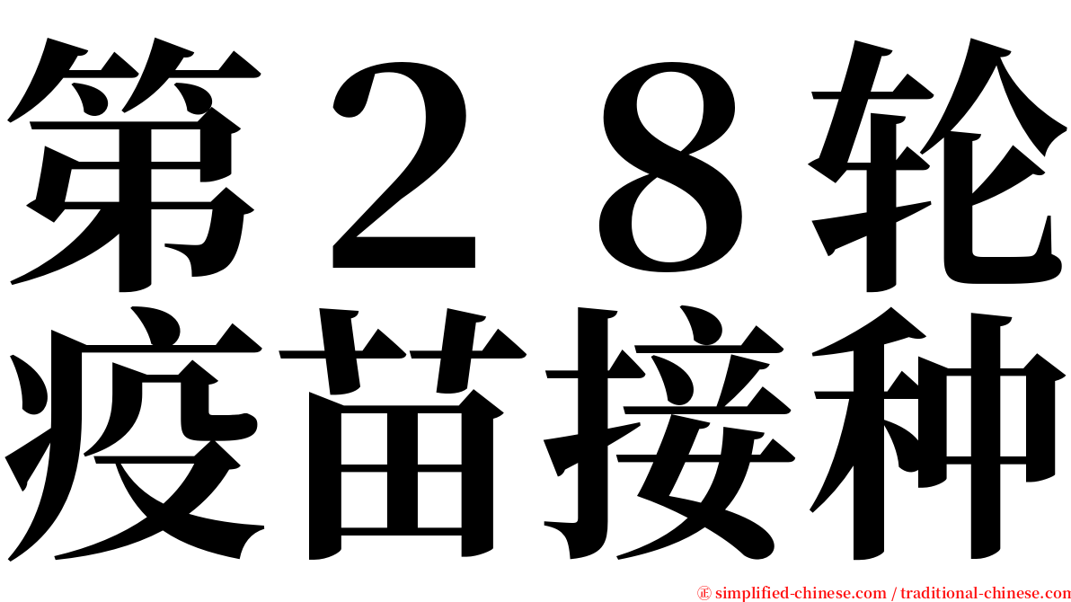 第２８轮疫苗接种 serif font