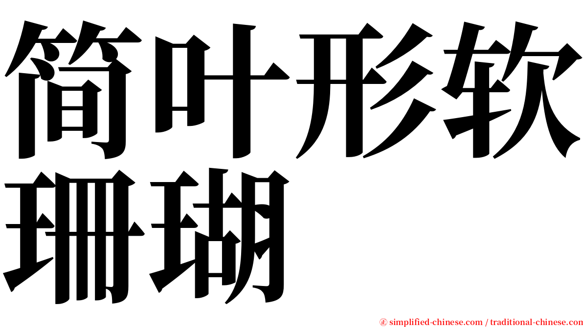 简叶形软珊瑚 serif font