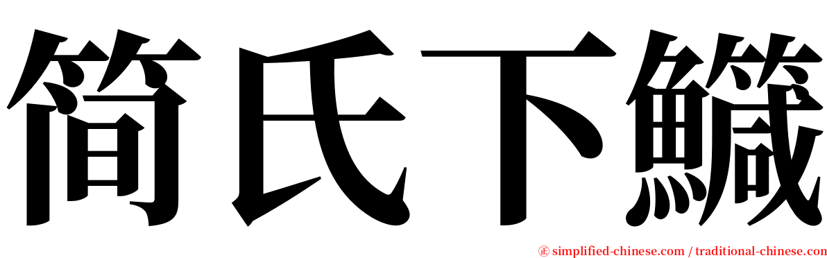 简氏下鱵 serif font