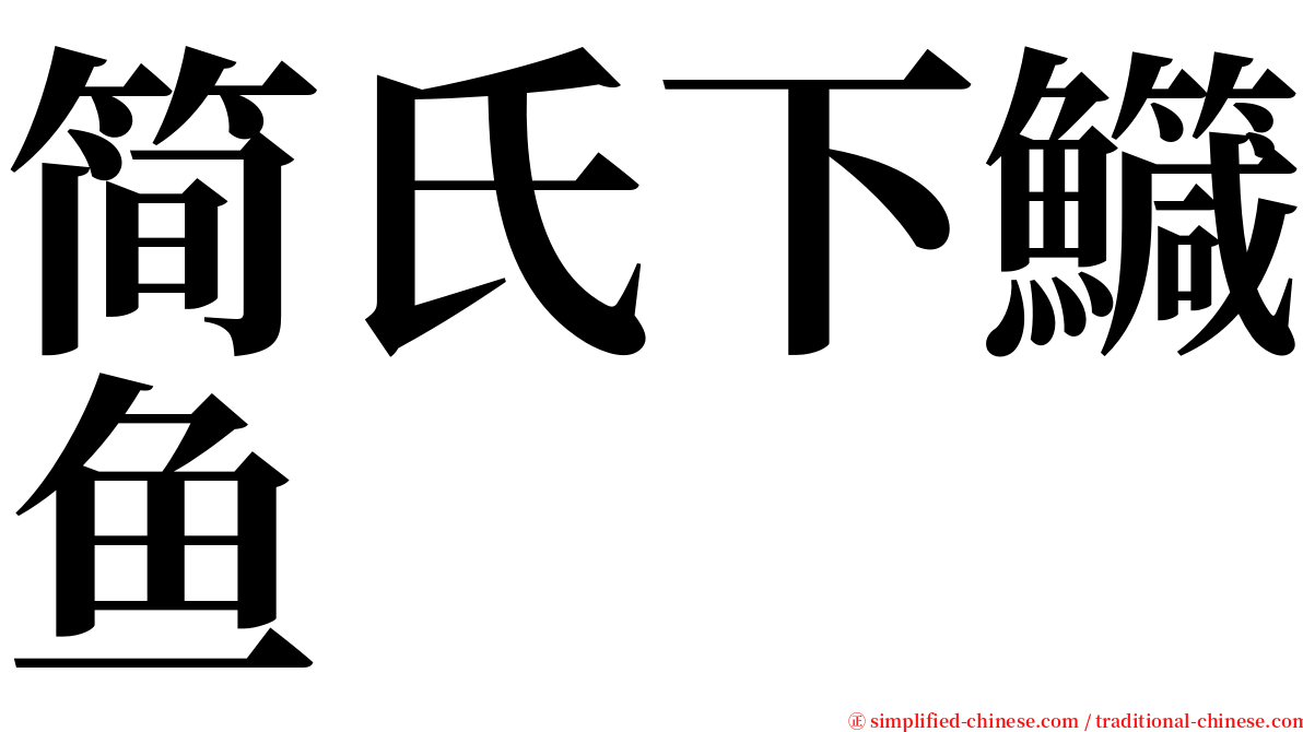简氏下鱵鱼 serif font