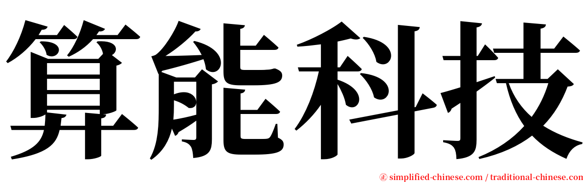 算能科技 serif font