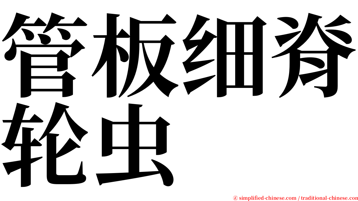 管板细脊轮虫 serif font