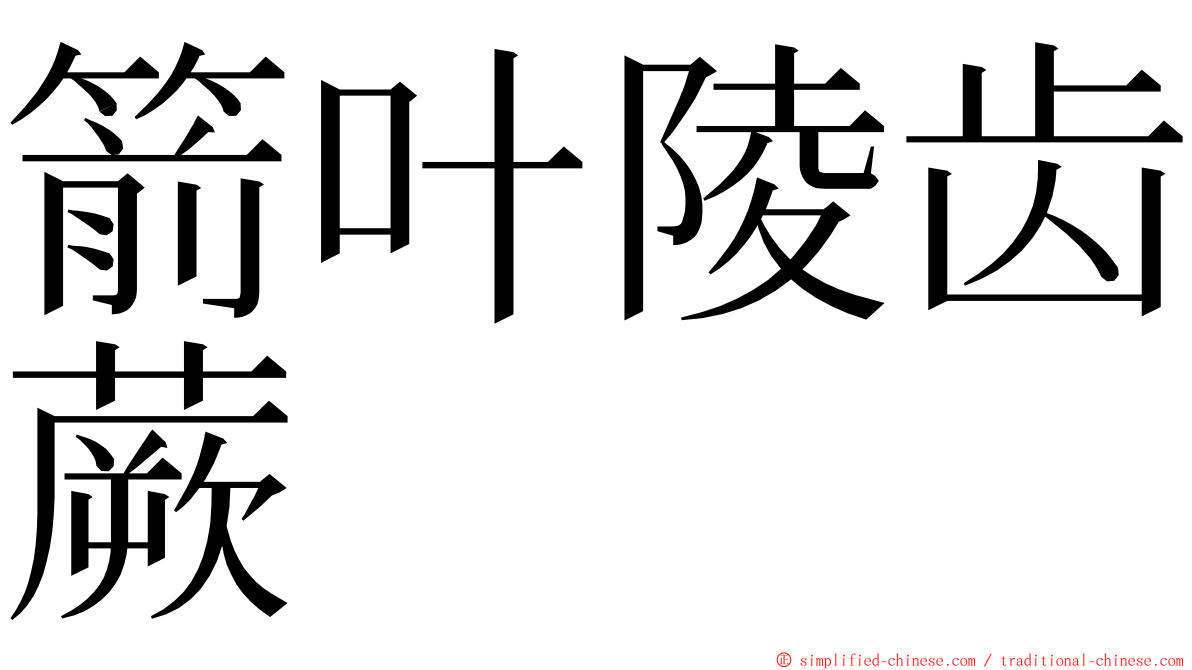 箭叶陵齿蕨 ming font