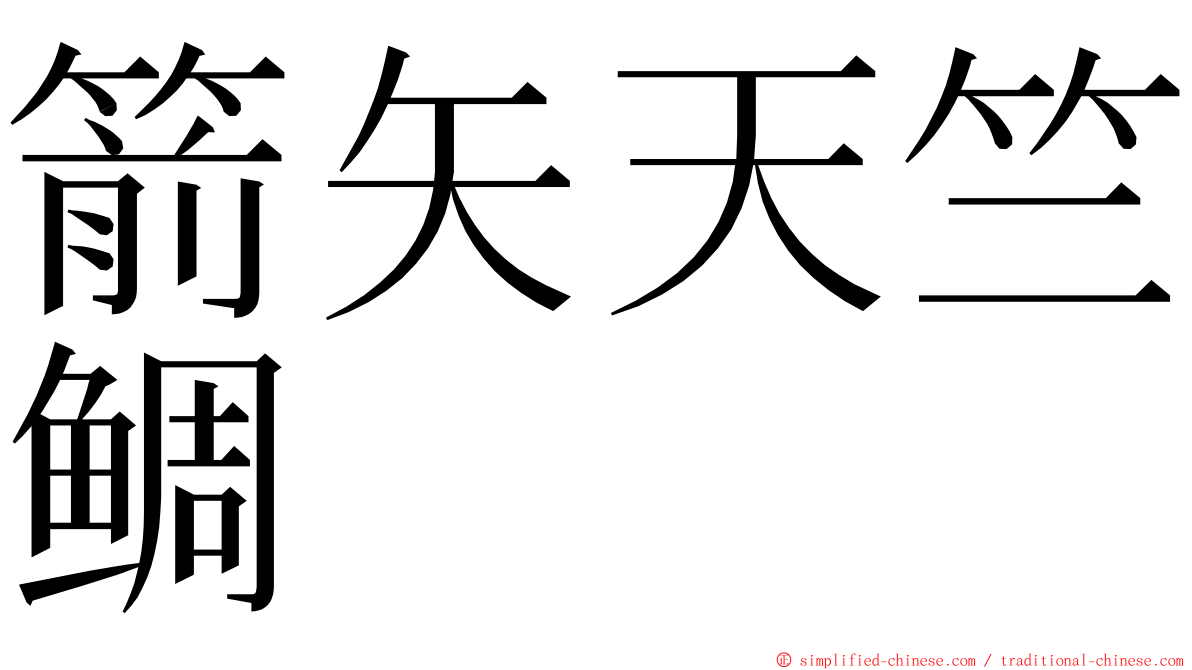 箭矢天竺鲷 ming font