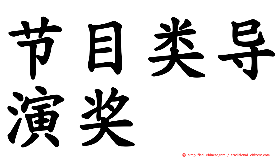 节目类导演奖