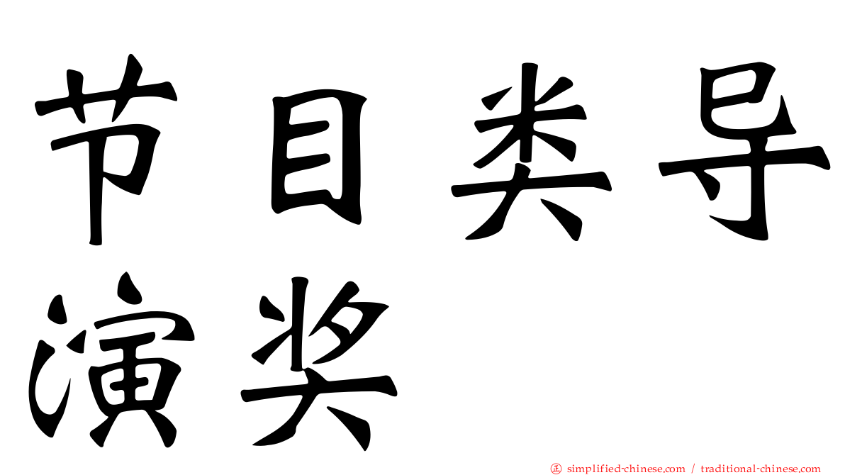 节目类导演奖