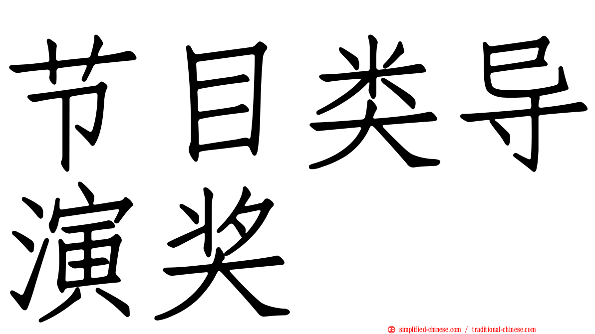 节目类导演奖