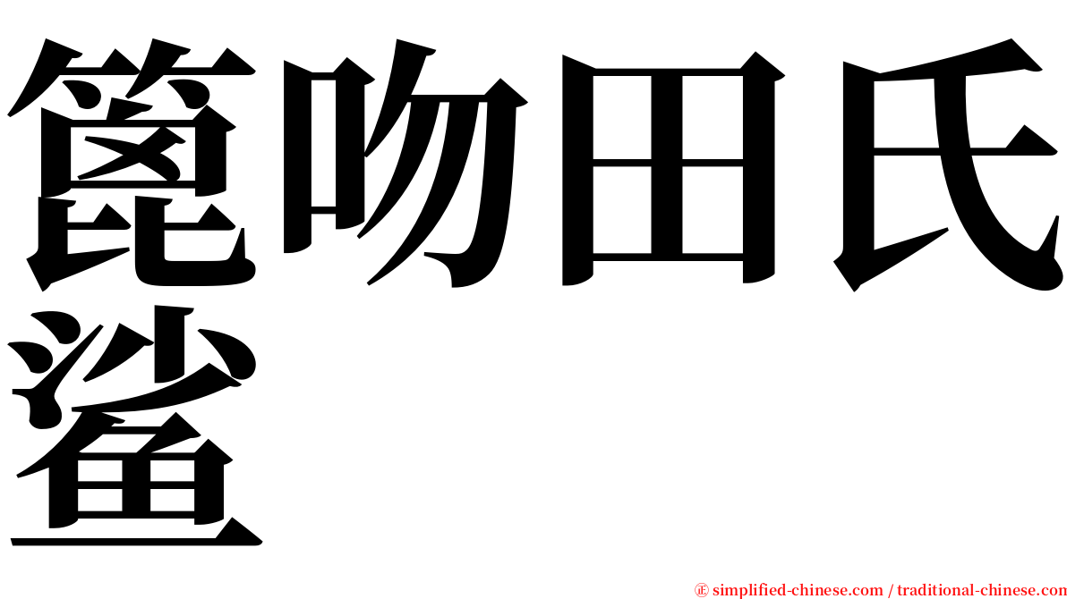篦吻田氏鲨 serif font