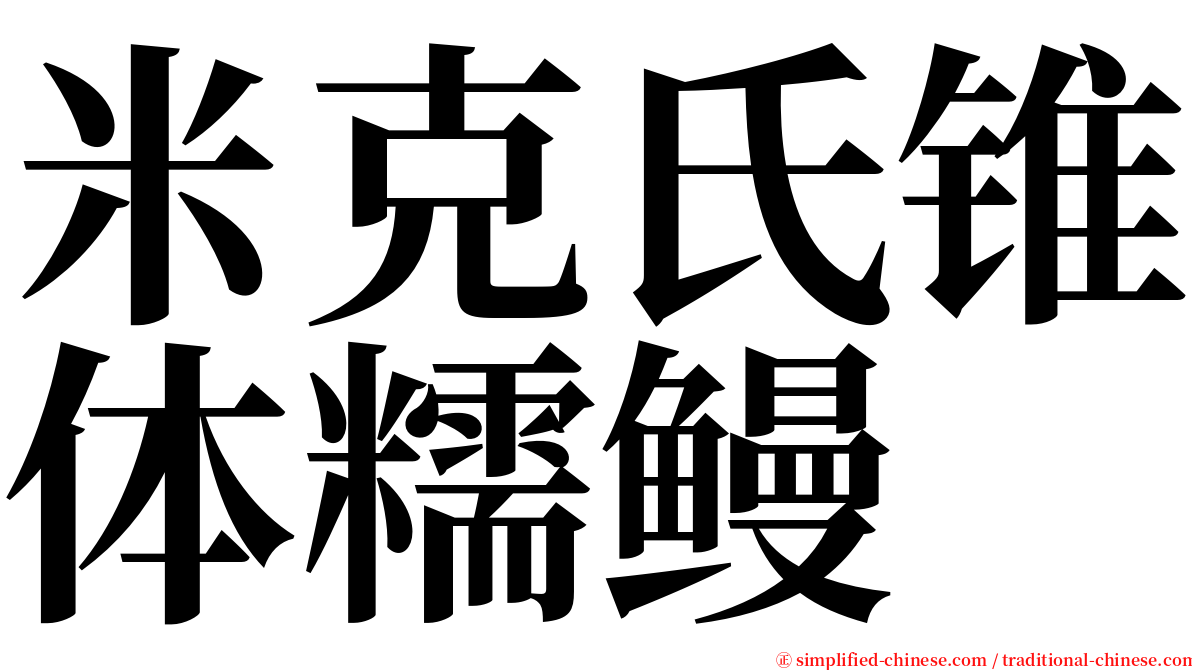 米克氏锥体糯鳗 serif font