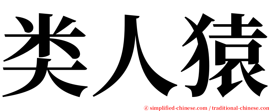 类人猿 serif font