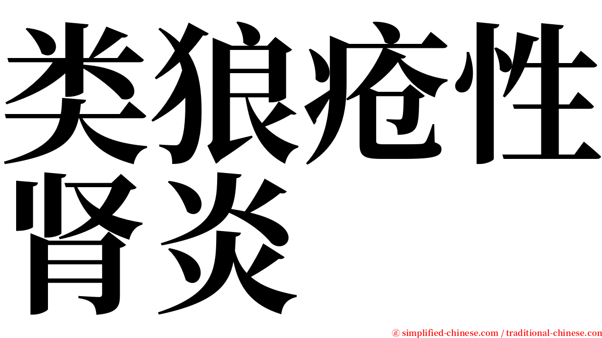 类狼疮性肾炎 serif font