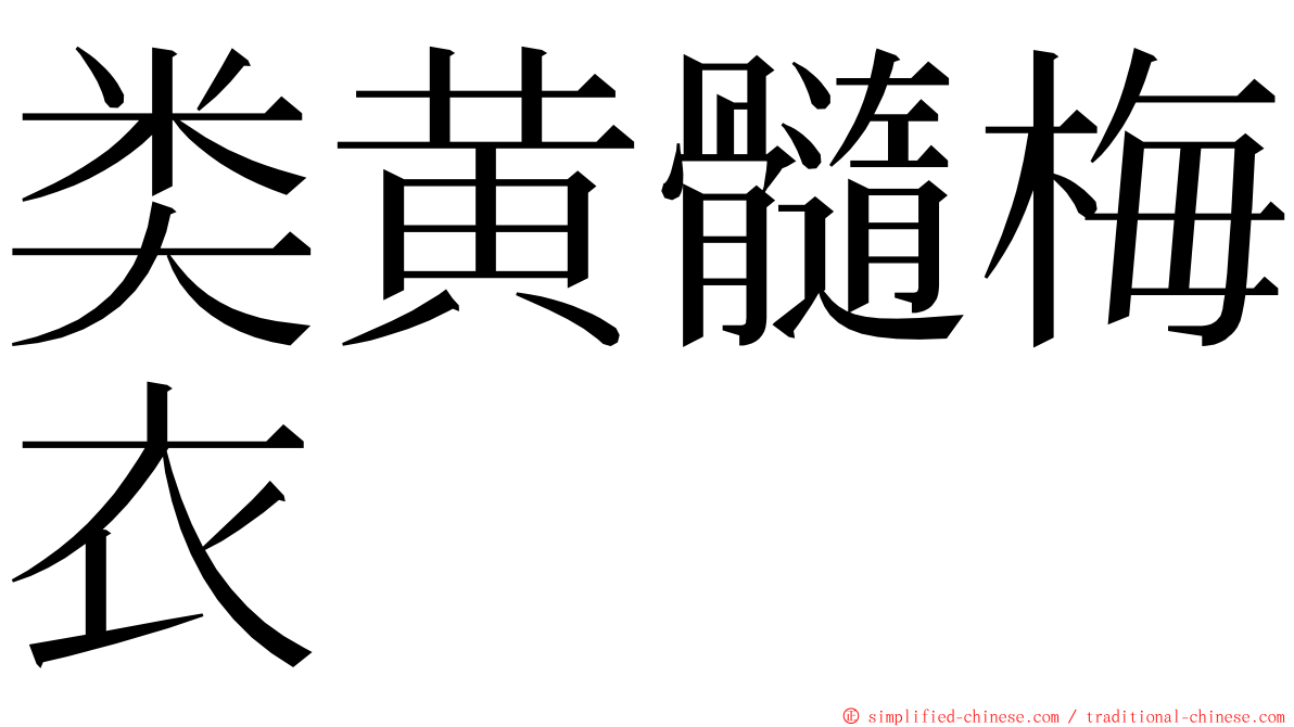 类黄髓梅衣 ming font