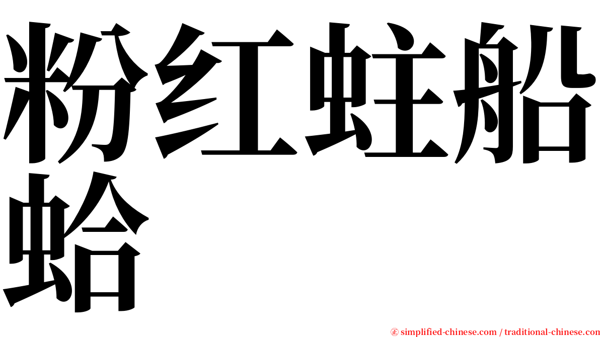 粉红蛀船蛤 serif font