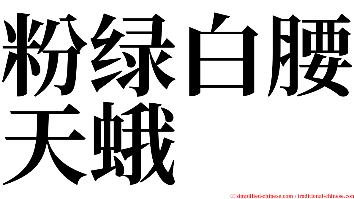 粉绿白腰天蛾 serif font