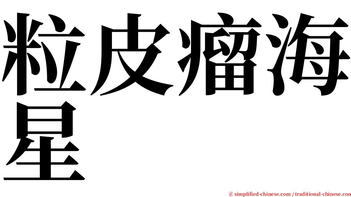 粒皮瘤海星 serif font