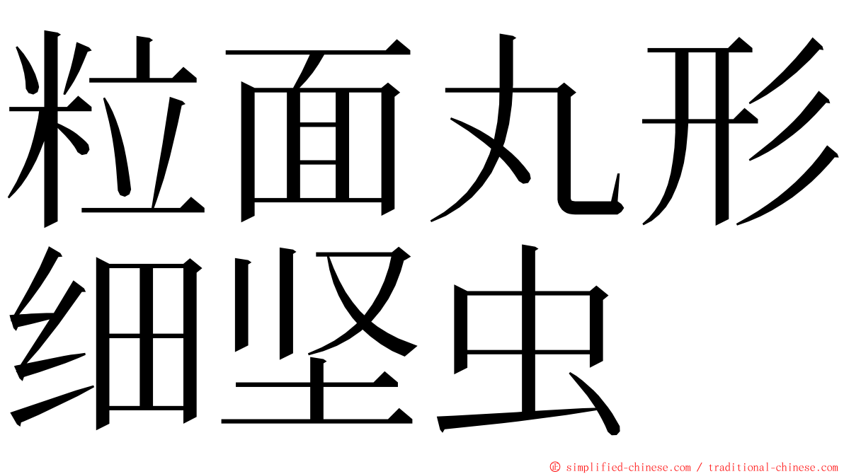 粒面丸形细坚虫 ming font