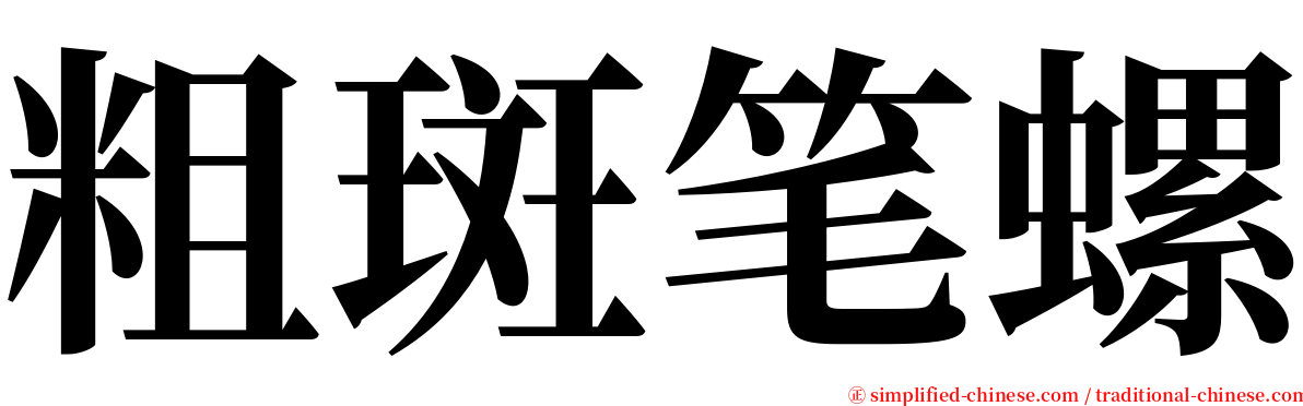 粗斑笔螺 serif font