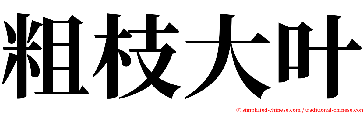 粗枝大叶 serif font