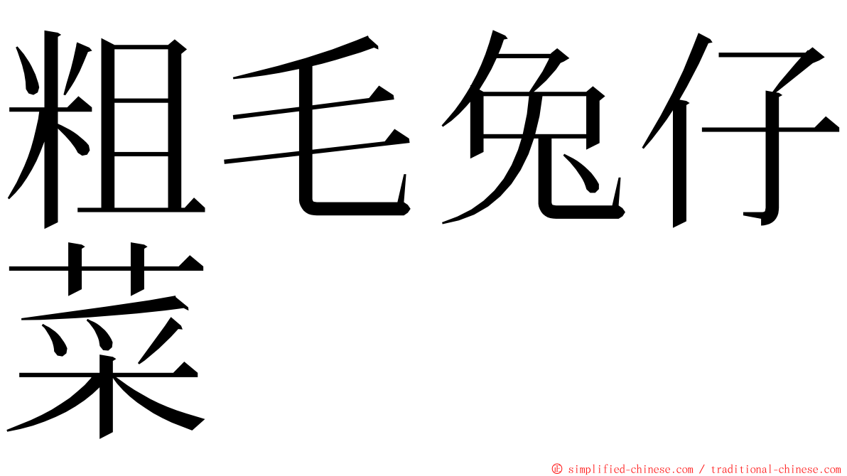 粗毛兔仔菜 ming font