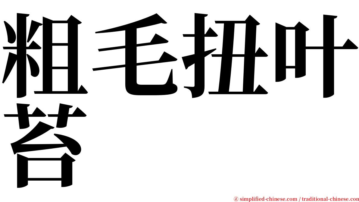 粗毛扭叶苔 serif font