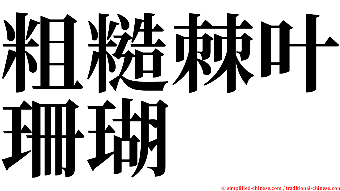 粗糙棘叶珊瑚 serif font