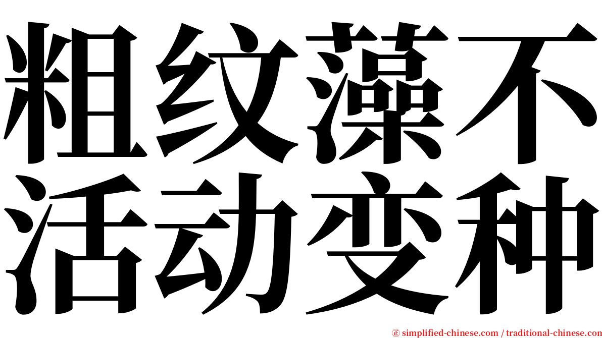 粗纹藻不活动变种 serif font