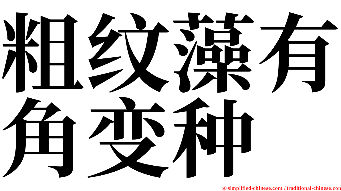 粗纹藻有角变种 serif font