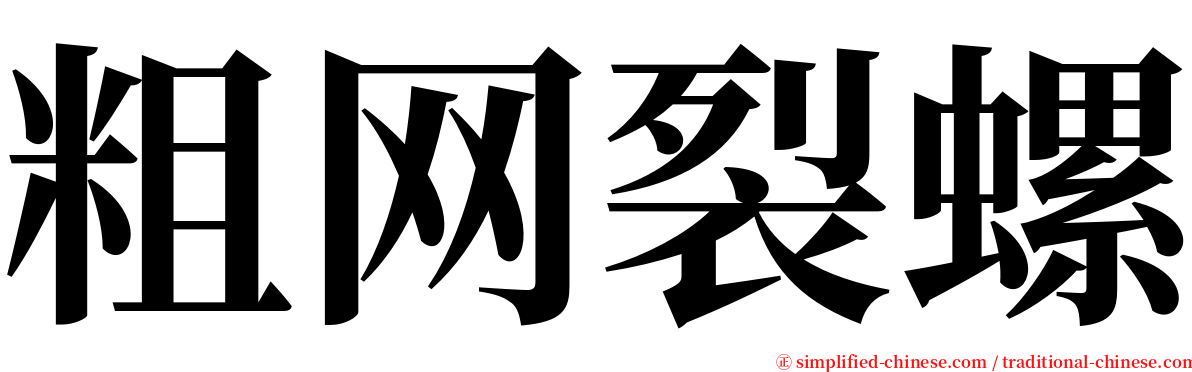 粗网裂螺 serif font