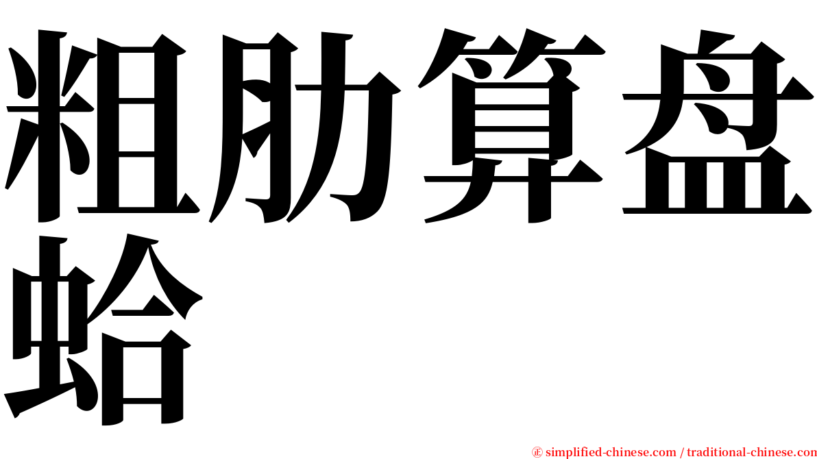 粗肋算盘蛤 serif font