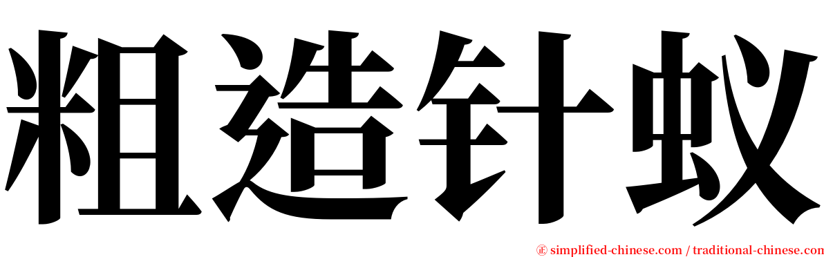 粗造针蚁 serif font