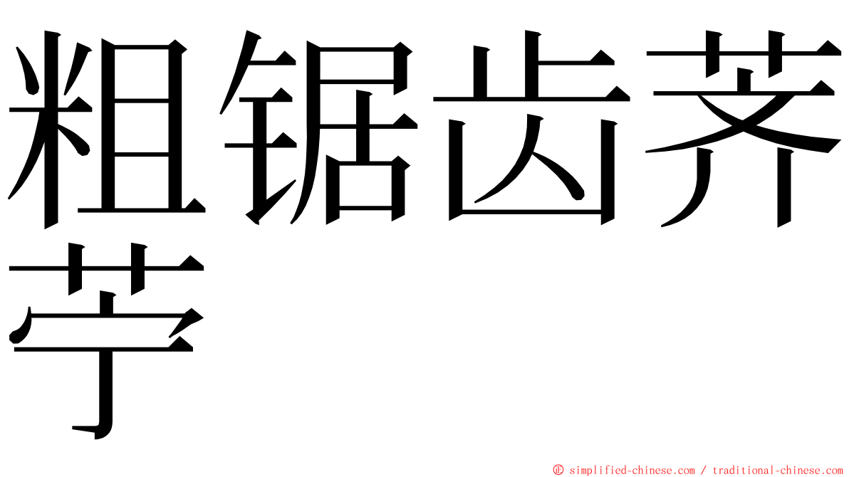 粗锯齿荠苧 ming font