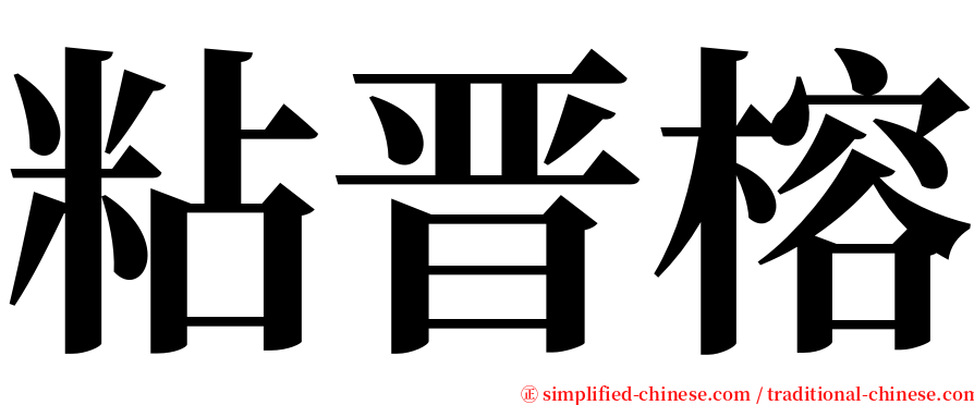 粘晋榕 serif font