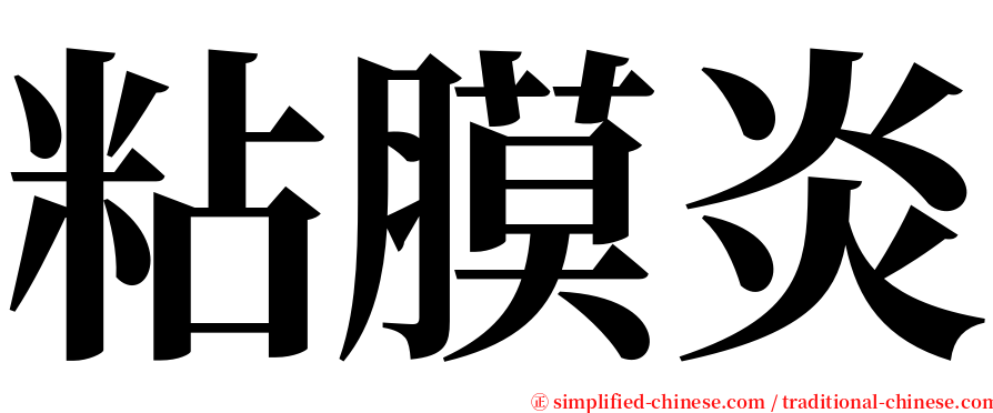 粘膜炎 serif font